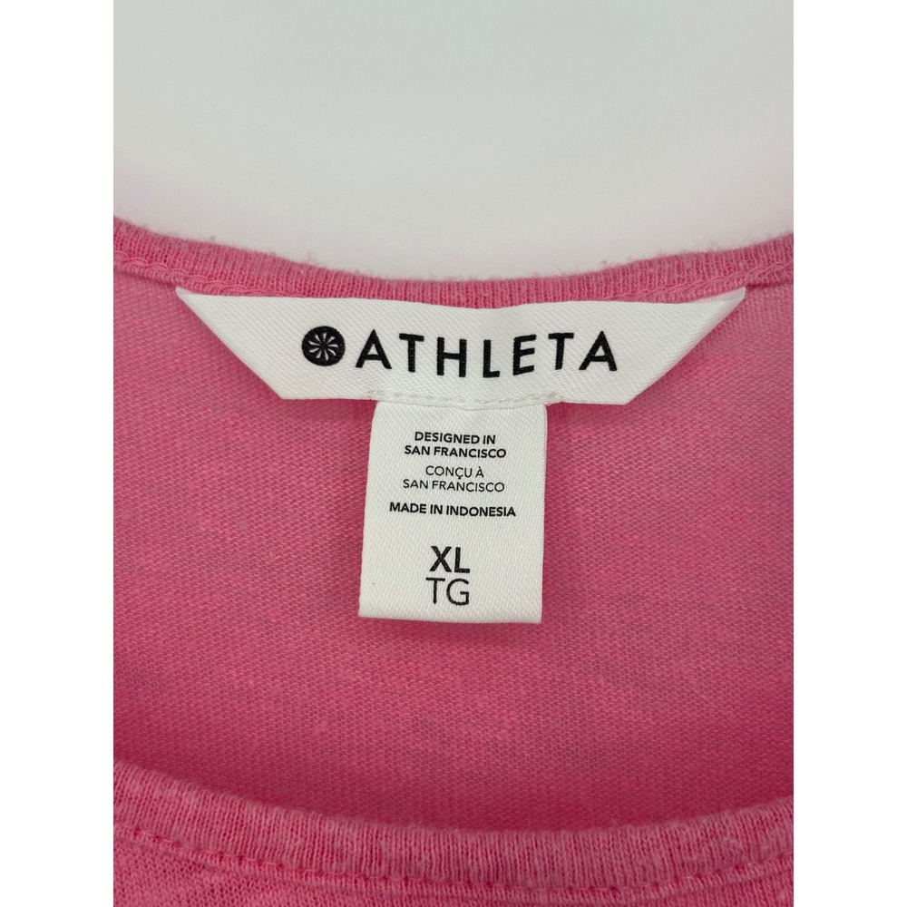 Athleta Pink Linen Racerback Tank Top- Women's XL Lightweight Coastal Breathable - Picture 3 of 7